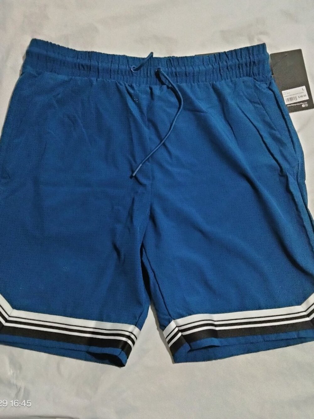 90 Degree by Reflex Men's Flight Perforated Shorts Blue Topaz L NWT Athletic